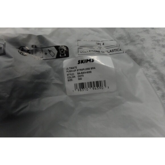 Skims 32D Black Onyx Clay Ultimate Push Up Strapless Bra BA-BAN-9056 NWT - Picture 4 of 5